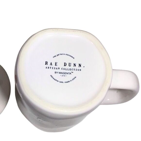 Rae Dunn White Heart Top Paws & Kisses Mug Pottery New - Picture 6 of 6